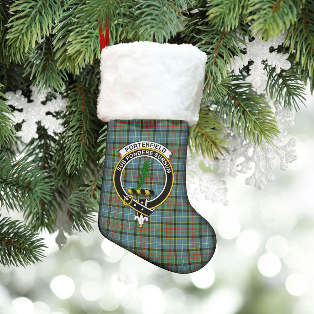 Clan Porterfield Tartan Crest Christmas Stocking DM70 Porterfield Tartan Tartan Stocking   