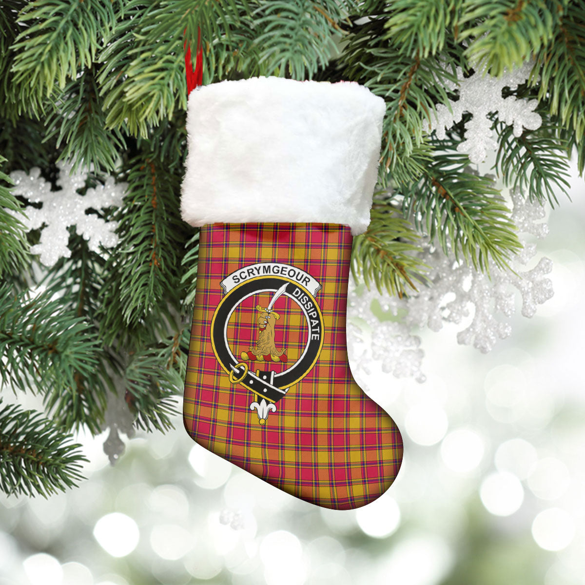 Clan Scrymgeour Tartan Crest Christmas Stocking CE77 Scrymgeour Tartan Tartan Stocking   