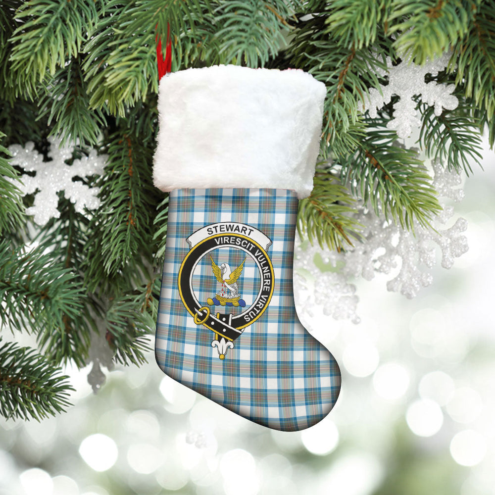 Clan Stewart Muted Blue Tartan Crest Christmas Stocking BC96 Stewart Muted Blue Tartan Tartan Stocking   
