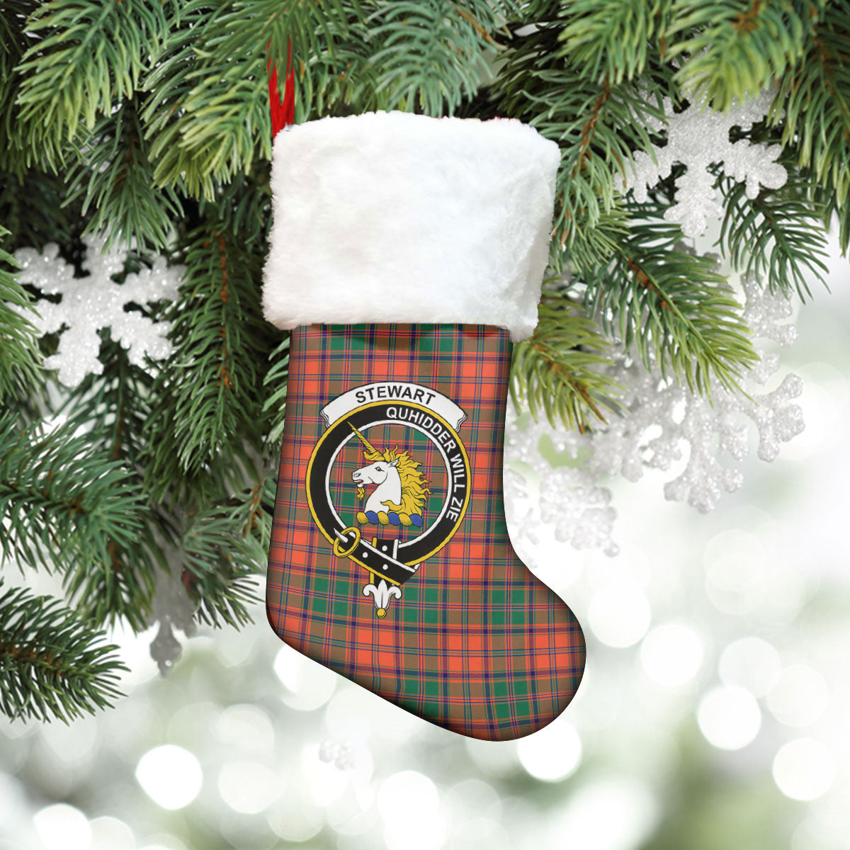 Clan Stewart of Appin Ancient Tartan Crest Christmas Stocking IM57 Stewart of Appin Ancient Tartan Tartan Stocking   