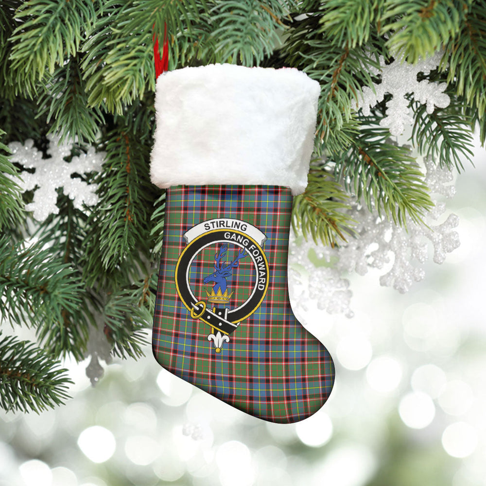 Clan Stirling (of Cadder-Present Chief) Tartan Crest Christmas Stocking ZV53 Stirling (of Cadder-Present Chief) Tartan Tartan Stocking   