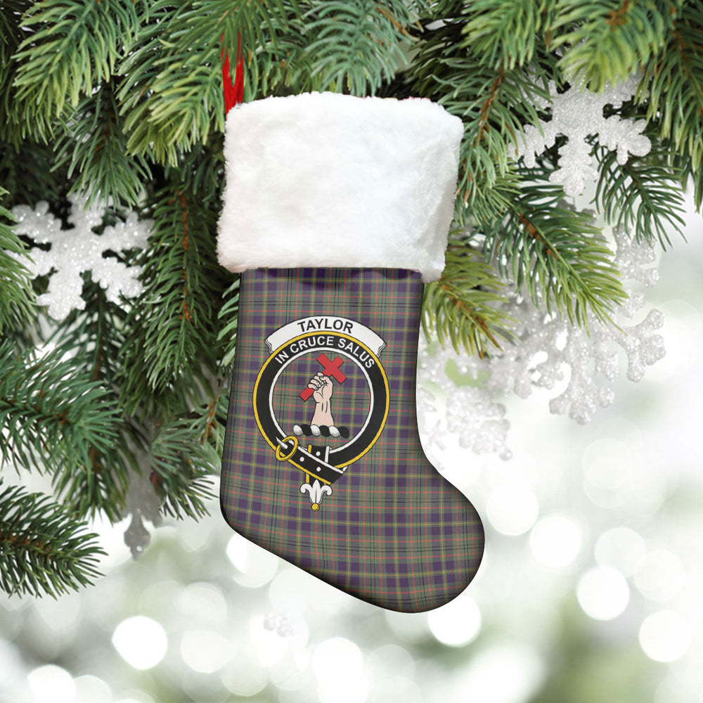 Clan Taylor Weathered Tartan Crest Christmas Stocking II42 Taylor Weathered Tartan Tartan Stocking   