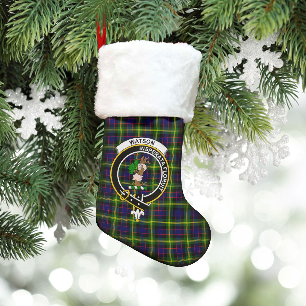 Clan Watson Modern Tartan Crest Christmas Stocking AA11 Watson Modern Tartan Tartan Stocking   
