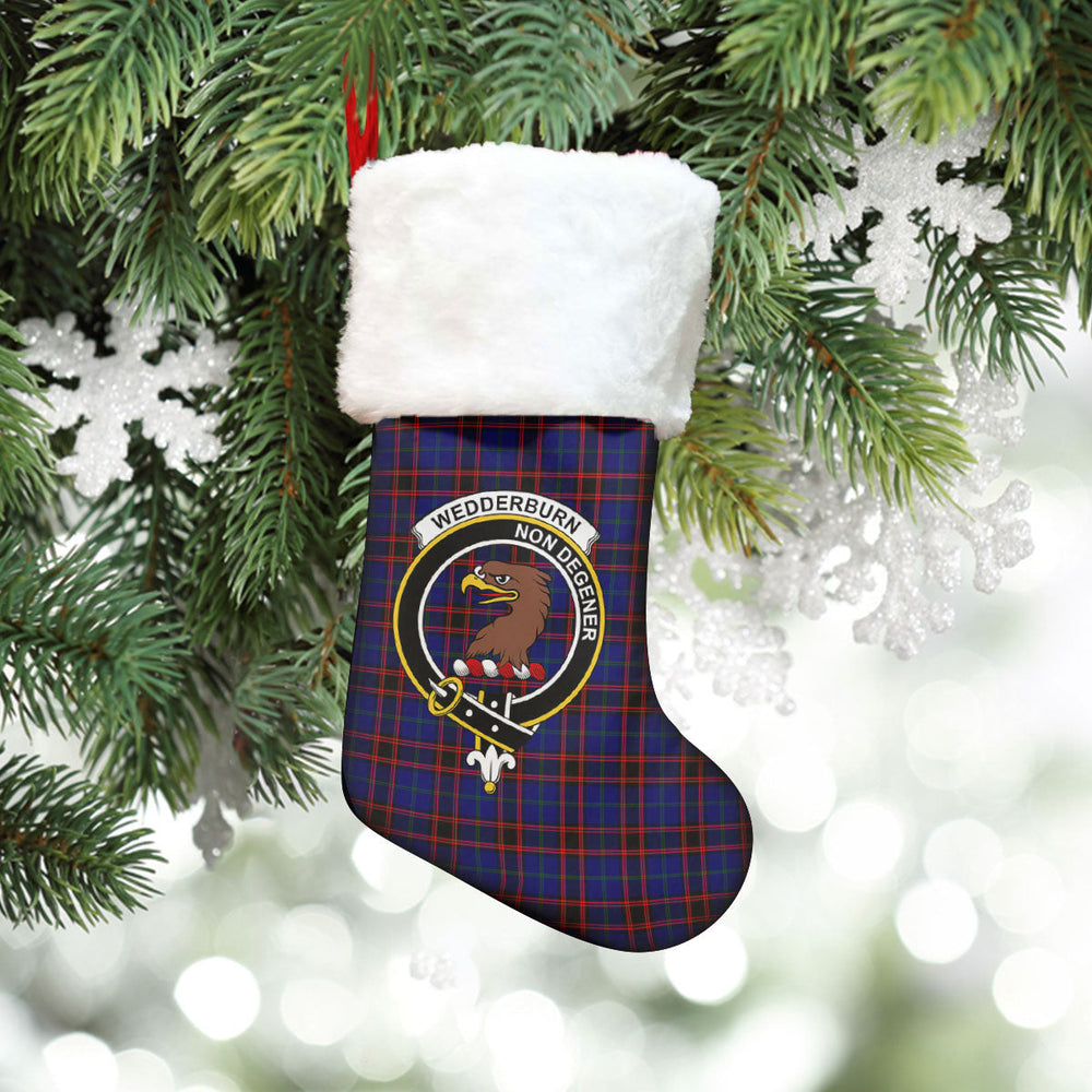 Clan Wedderburn Tartan Crest Christmas Stocking CC88 Wedderburn Tartan Tartan Stocking   