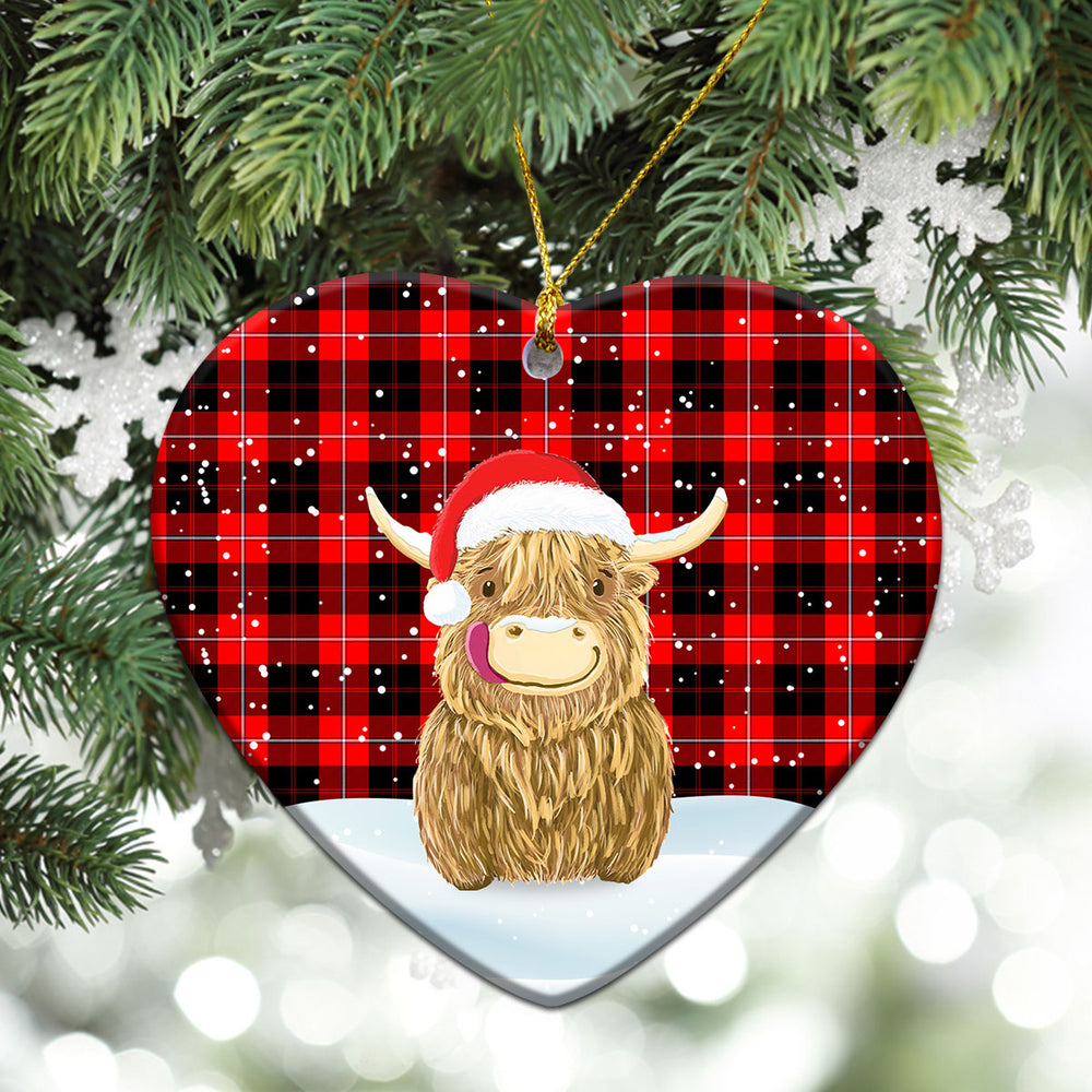 Clan Cunningham Modern Tartan Christmas Ceramic Ornament Highland Cows Style BV46 Cunningham Modern Tartan Tartan Ornament   