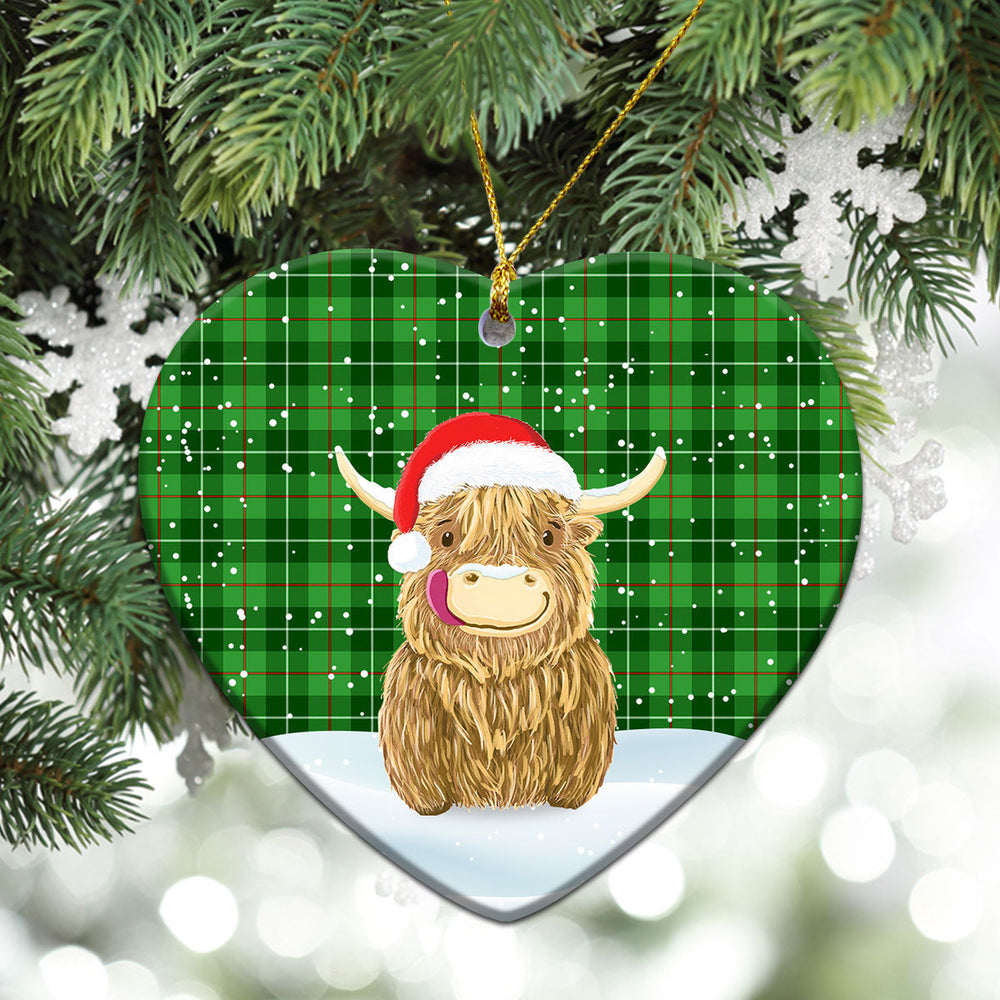 Clan Galloway District Tartan Christmas Ceramic Ornament Highland Cows Style LA52 Galloway District Tartan Tartan Ornament   