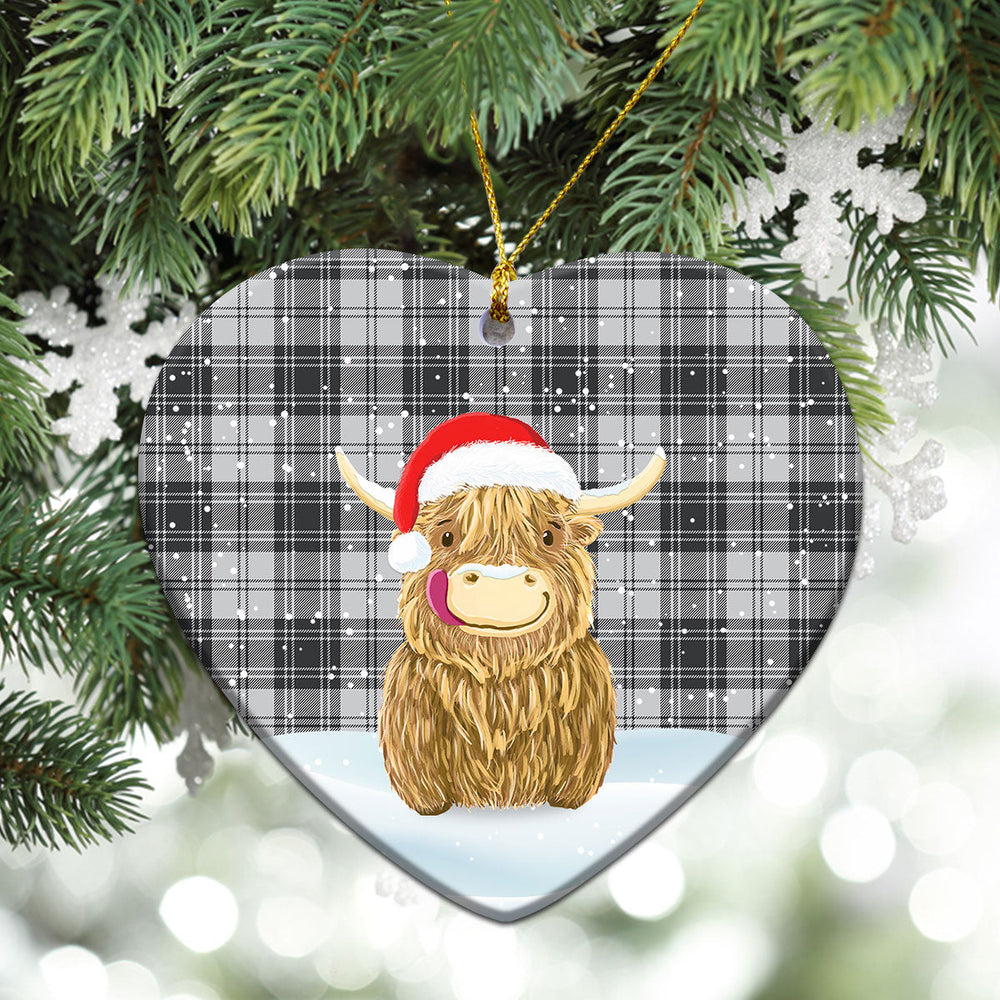 Clan Glendinning Tartan Christmas Ceramic Ornament Highland Cows Style GD85 Glendinning Tartan Tartan Ornament   