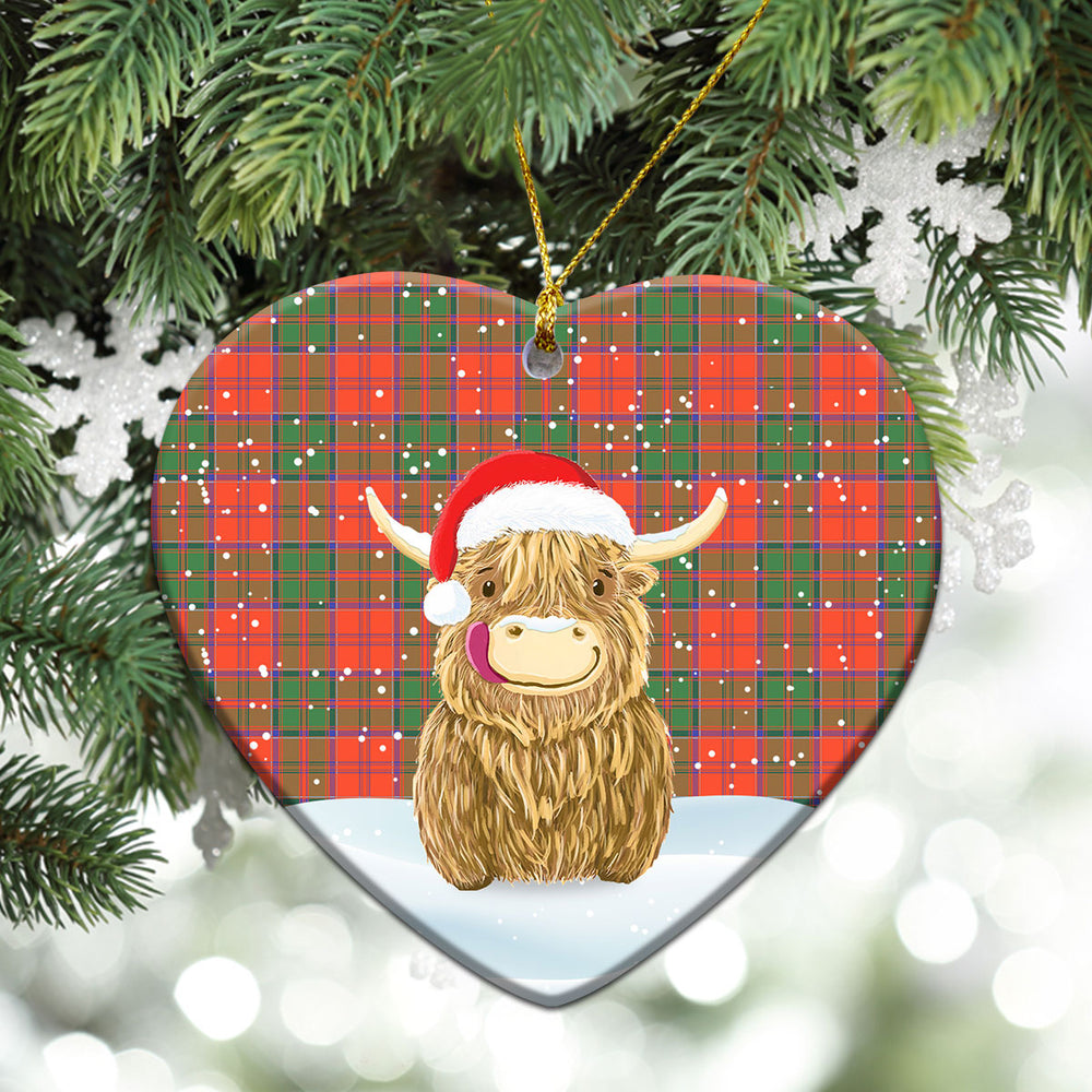 Clan Grant Ancient Tartan Christmas Ceramic Ornament Highland Cows Style XP70 Grant Ancient Tartan Tartan Ornament   