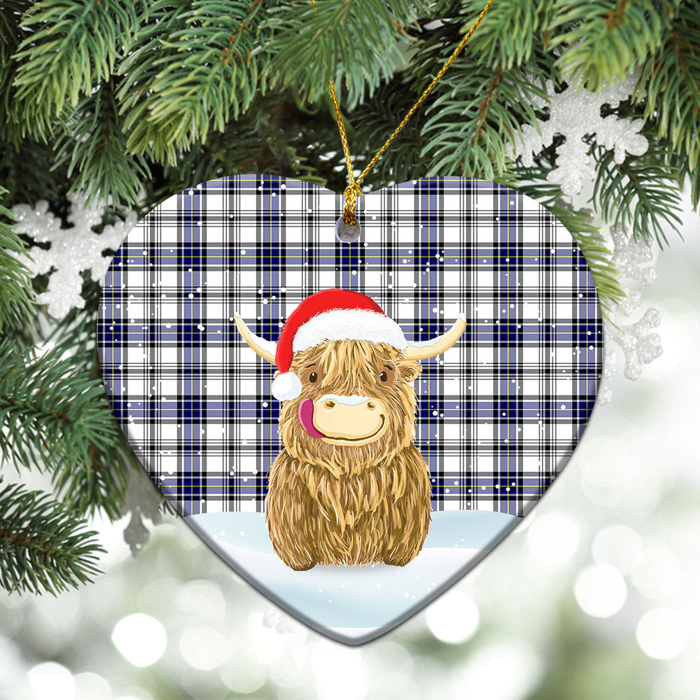 Clan Hannay Modern Tartan Christmas Ceramic Ornament Highland Cows Style QD79 Hannay Modern Tartan Tartan Ornament   
