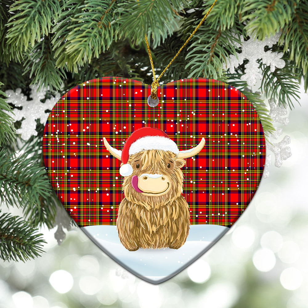 Clan Hepburn Tartan Christmas Ceramic Ornament Highland Cows Style TE61 Hepburn Tartan Tartan Ornament   