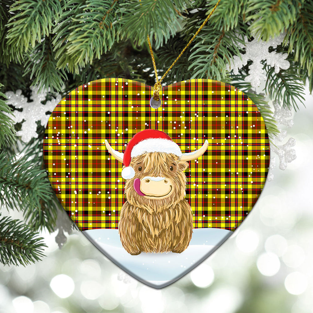 Clan Jardine Tartan Christmas Ceramic Ornament Highland Cows Style FS70 Jardine Tartan Tartan Ornament   