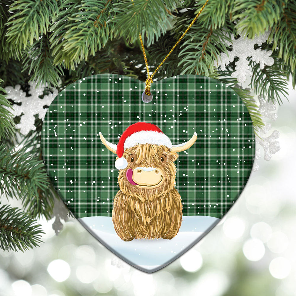 Clan MacDonald Lord of the Isles Hunting Tartan Christmas Ceramic Ornament Highland Cows Style BC24 MacDonald Lord of the Isles Hunting Tartan Tartan Ornament   
