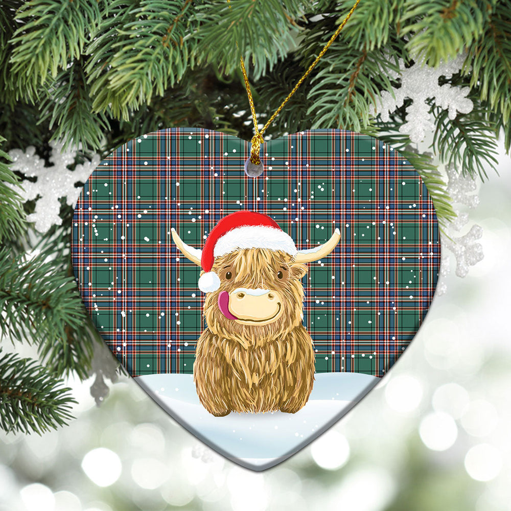 Clan MacFarlane Hunting Ancient Tartan Christmas Ceramic Ornament Highland Cows Style LL70 MacFarlane Hunting Ancient Tartan Tartan Ornament   