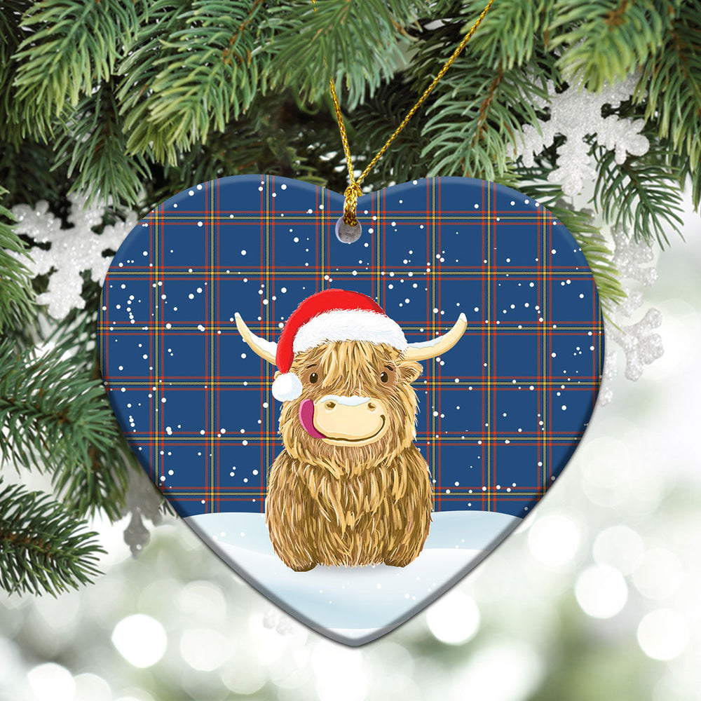 Clan MacLaine of Loch Buie Hunting Ancient Tartan Christmas Ceramic Ornament Highland Cows Style JD15 MacLaine of Loch Buie Hunting Ancient Tartan Tartan Ornament   