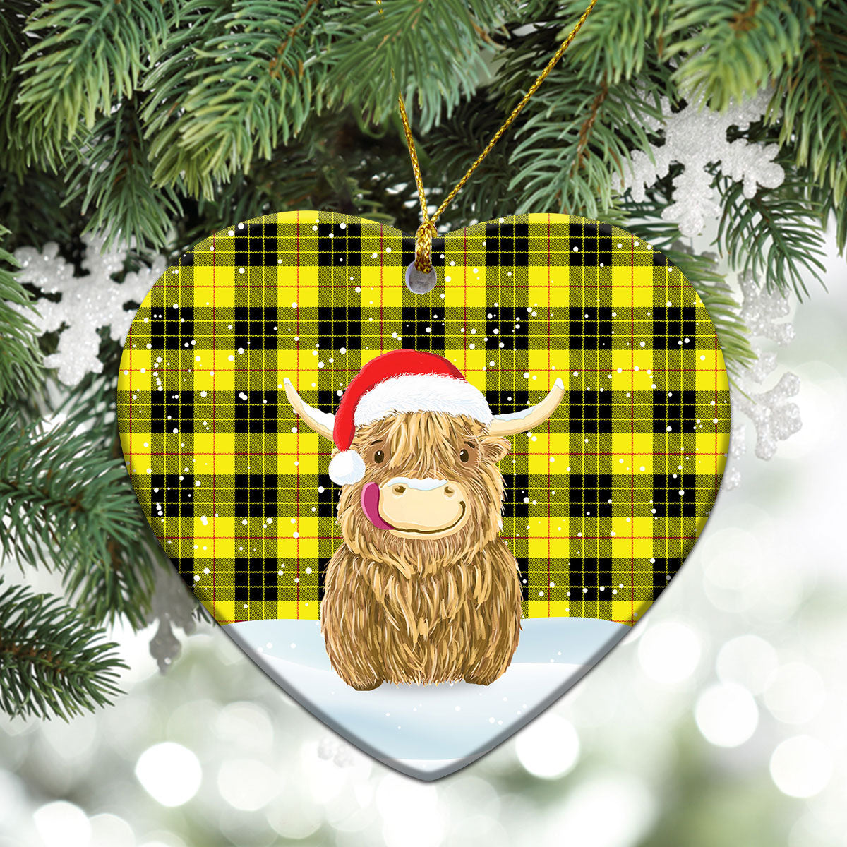 Clan MacLeod of Lewis Modern Tartan Christmas Ceramic Ornament Highland Cows Style BV15 MacLeod of Lewis Modern Tartan Tartan Ornament   