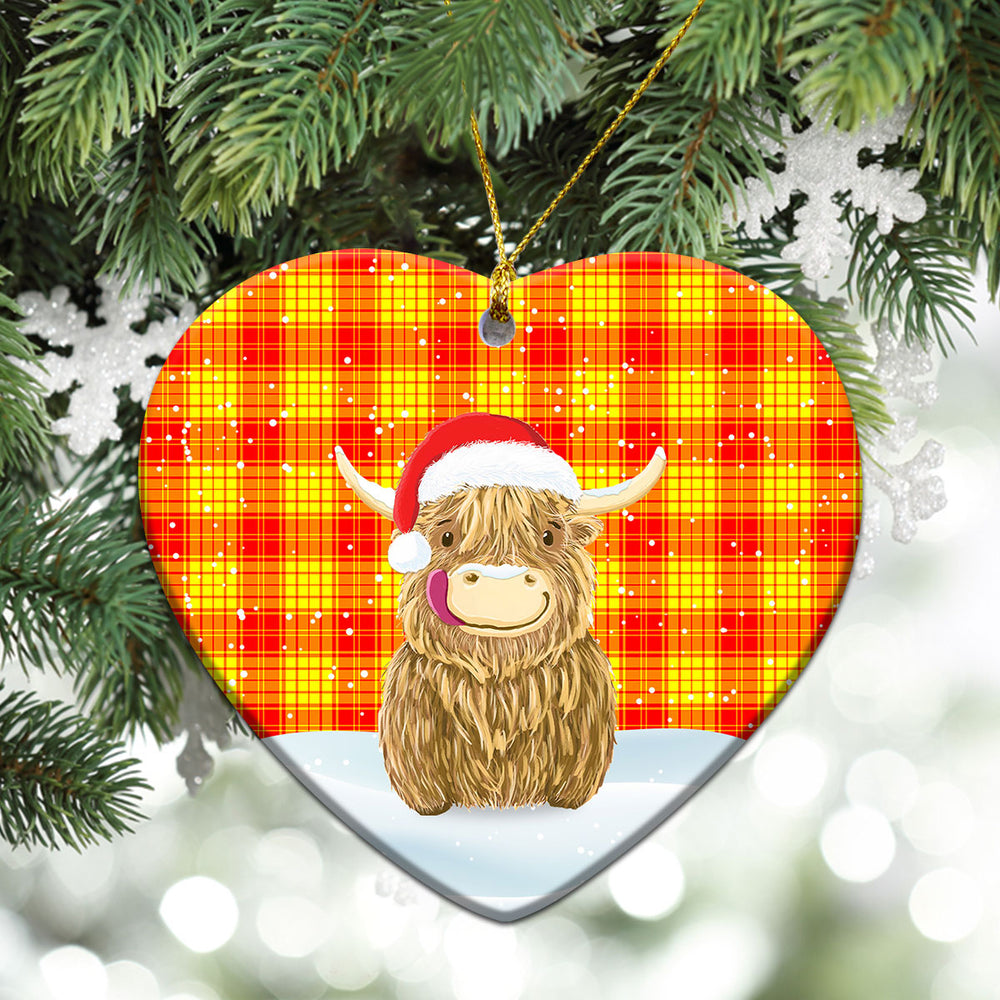 Clan MacMillan Tartan Christmas Ceramic Ornament Highland Cows Style TZ51 MacMillan Tartan Tartan Ornament   