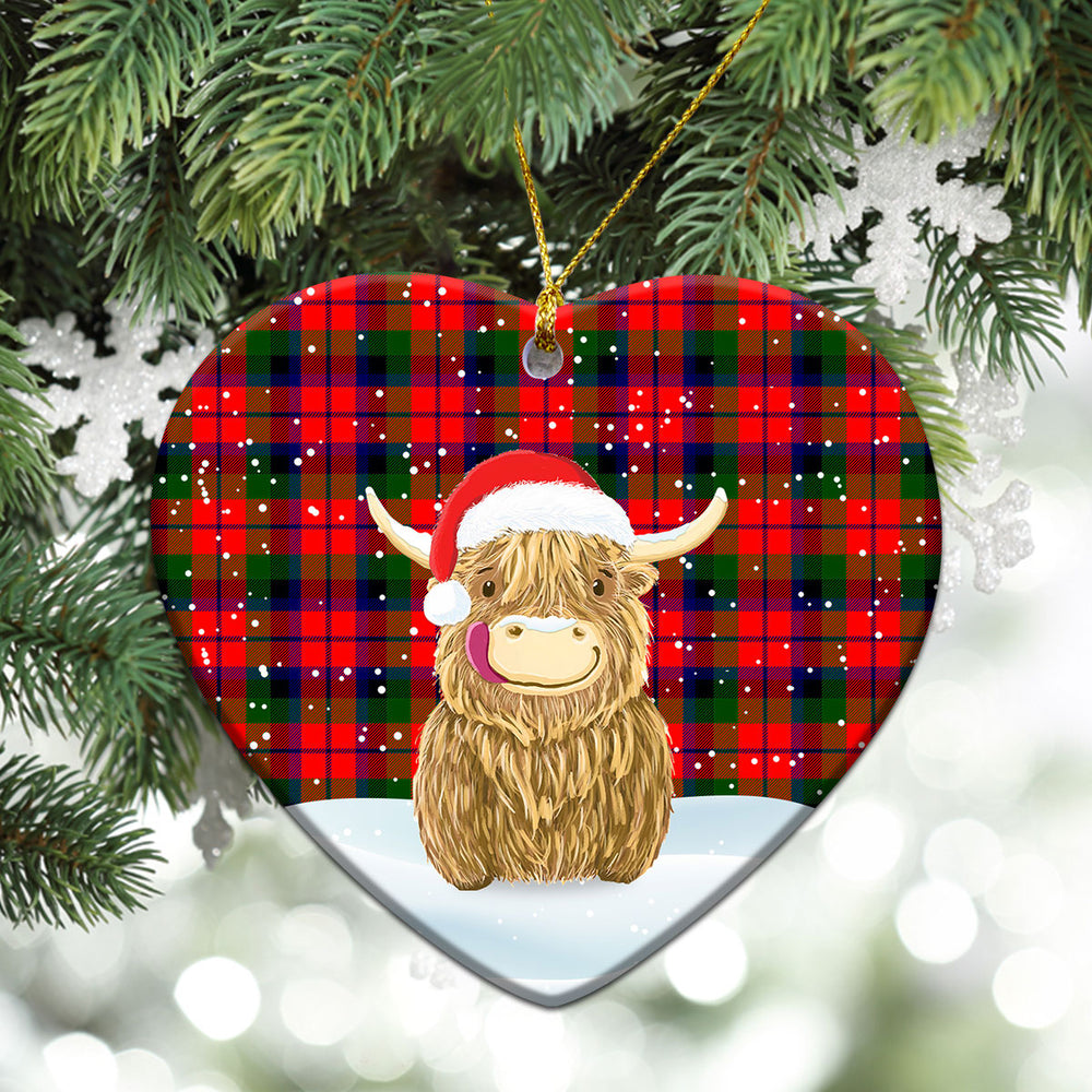 Clan MacNaughton Modern Tartan Christmas Ceramic Ornament Highland Cows Style DR83 MacNaughton Modern Tartan Tartan Ornament   