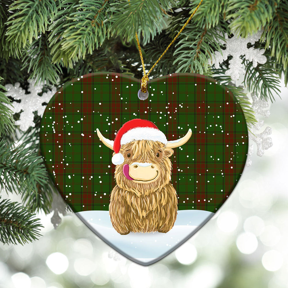 Clan Maxwell Hunting Tartan Christmas Ceramic Ornament Highland Cows Style MD29 Maxwell Hunting Tartan Tartan Ornament   