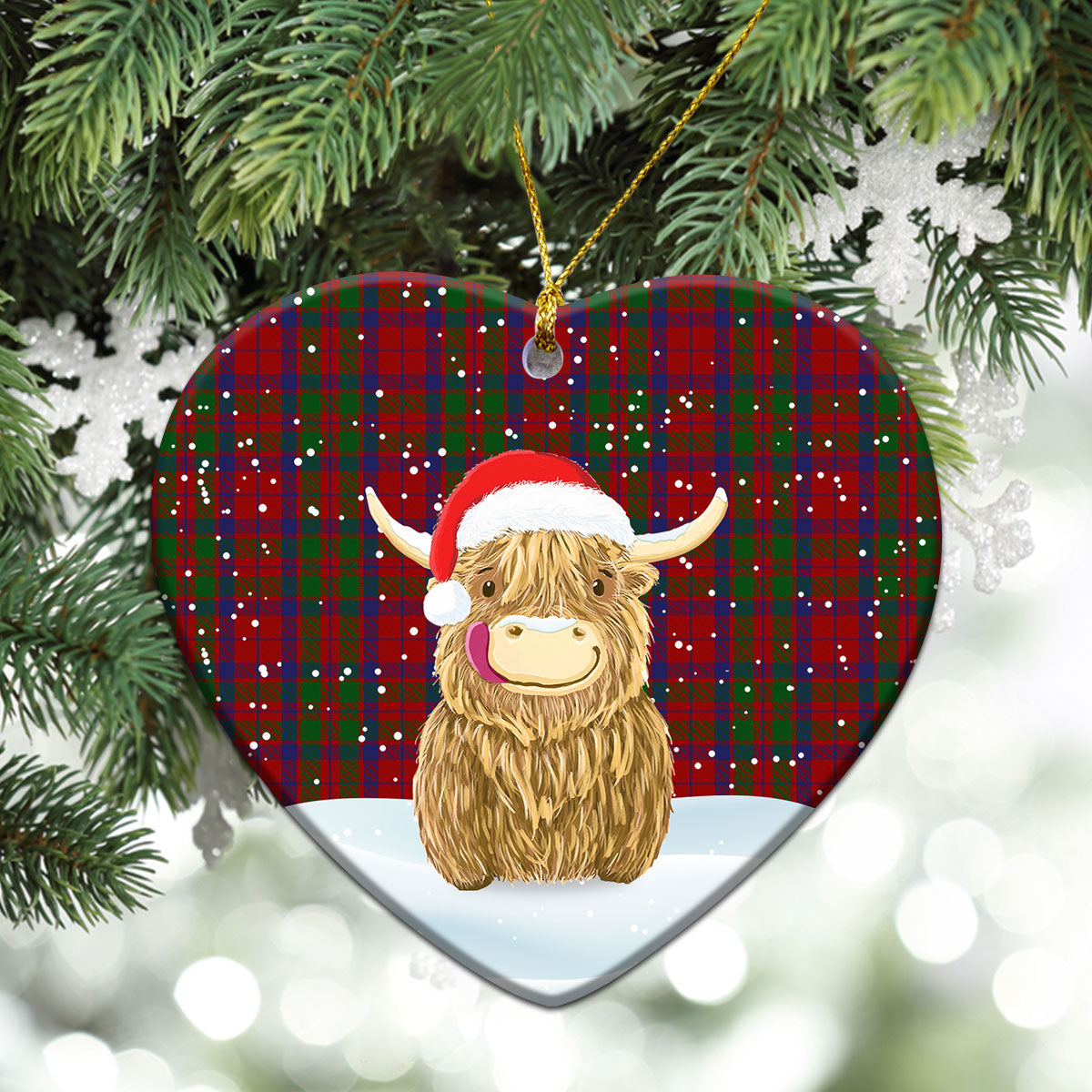 Clan McFadyen (MacGregor Hastie) Tartan Christmas Ceramic Ornament Highland Cows Style IW29 McFadyen (MacGregor Hastie) Tartan Tartan Ornament   