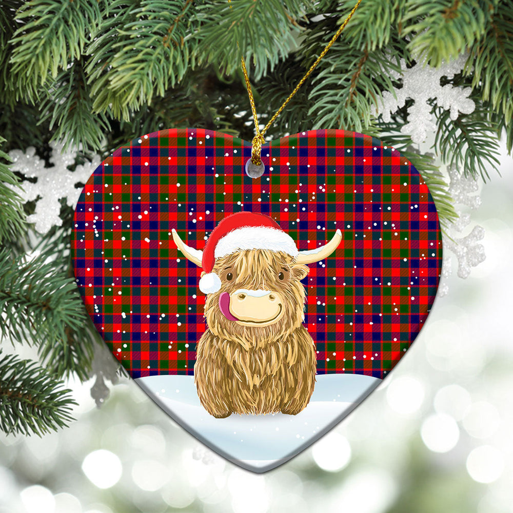 Clan McGowan Tartan Christmas Ceramic Ornament Highland Cows Style RE73 McGowan Tartan Tartan Ornament   