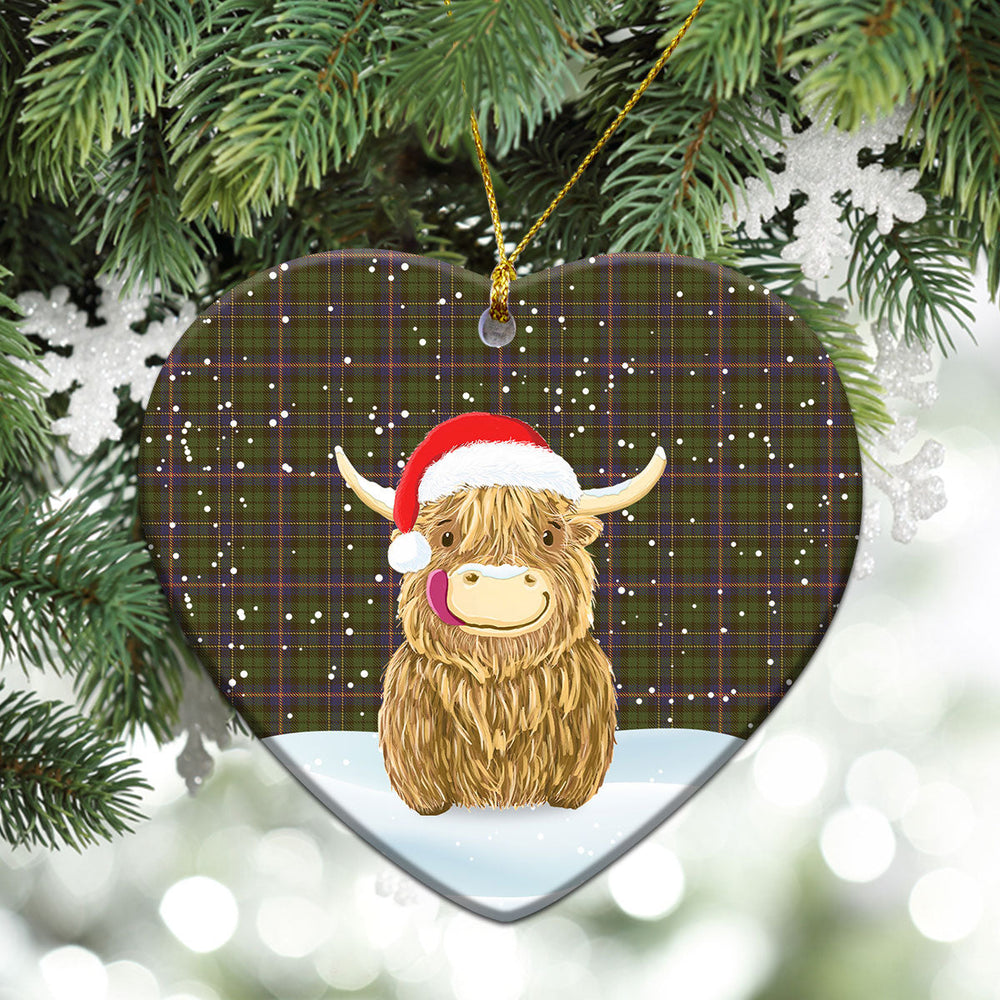 Clan McVicker Tartan Christmas Ceramic Ornament Highland Cows Style SC60 McVicker Tartan Tartan Ornament   