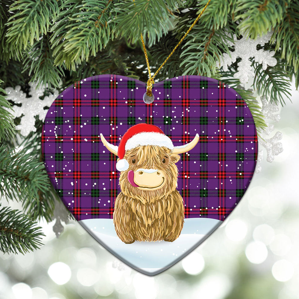 Clan Montgomery Modern Tartan Christmas Ceramic Ornament Highland Cows Style HR12 Montgomery Modern Tartan Tartan Ornament   