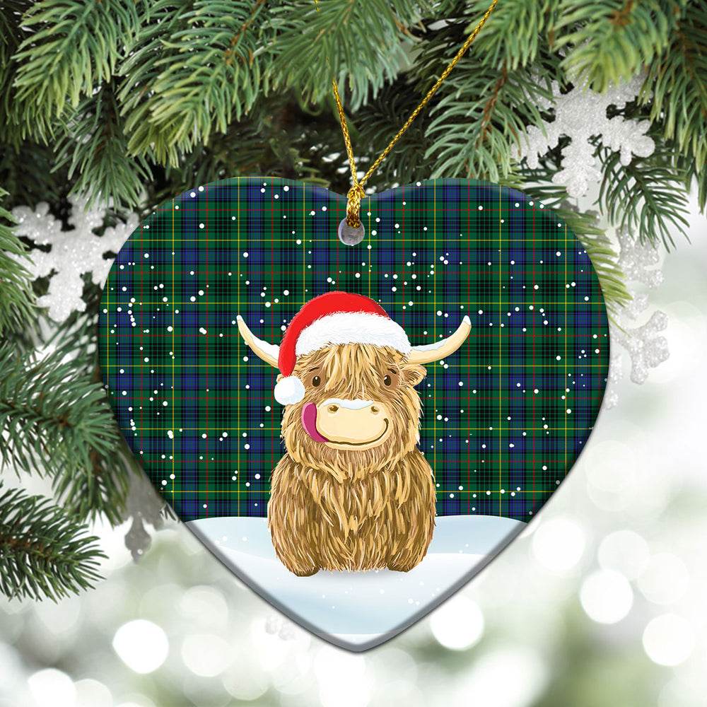 Clan Stewart Hunting Modern Tartan Christmas Ceramic Ornament Highland Cows Style JD38 Stewart Hunting Modern Tartan Tartan Ornament   
