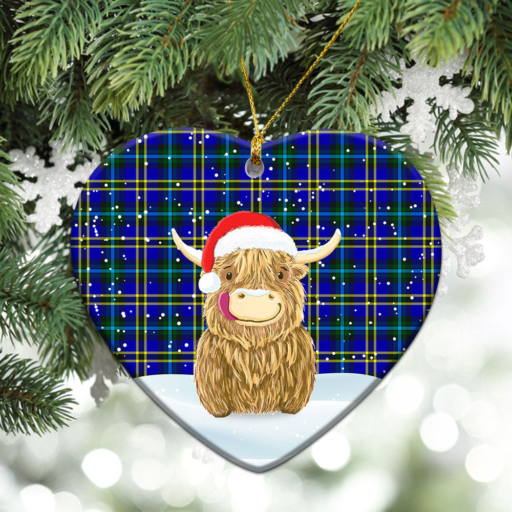 Clan Weir Modern Tartan Christmas Ceramic Ornament Highland Cows Style FH23 Weir Modern Tartan Tartan Ornament   