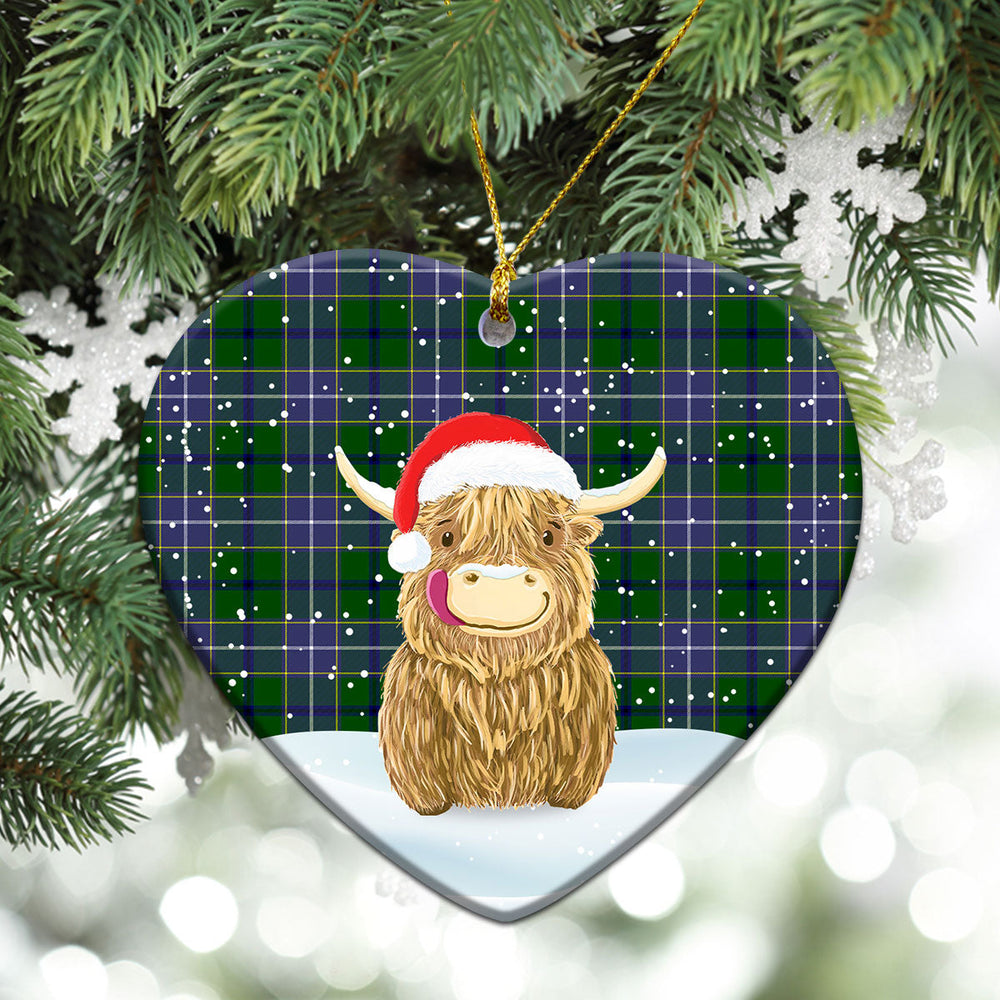 Clan Wishart Hunting Tartan Christmas Ceramic Ornament Highland Cows Style DI44 Wishart Hunting Tartan Tartan Ornament   