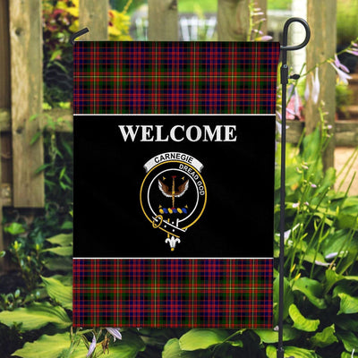 Clan Carnegie Tartan Crest Black Garden Flag JD18