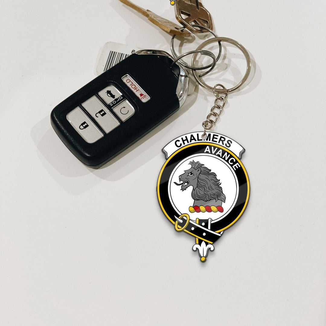 Clan Chalmers Tartan Crest Keychain LH69 Clan Chalmers Tartan Today   