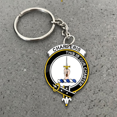 Clan Charteris (Earl of Wemyss) Tartan Crest Keychain