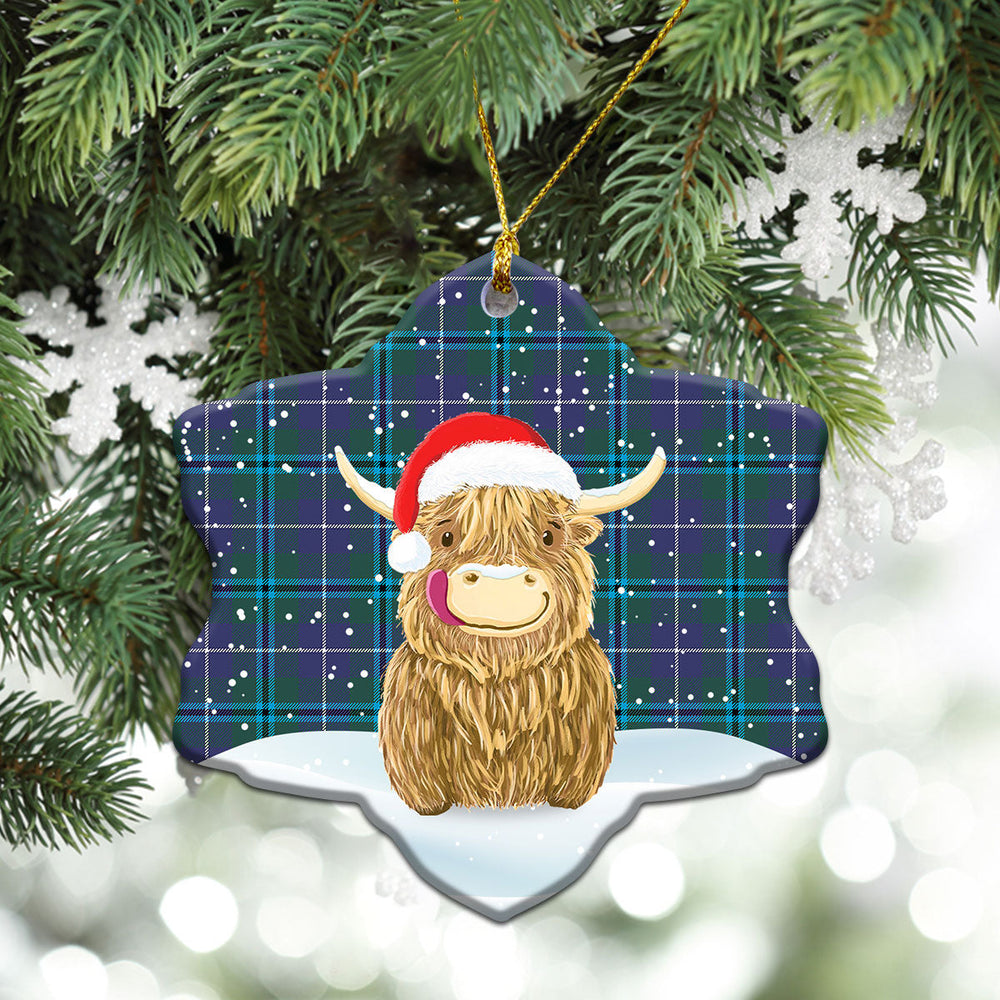 Clan Douglas Modern Tartan Christmas Ceramic Ornament Highland Cows Style LM26 Douglas Modern Tartan Tartan Ornament   