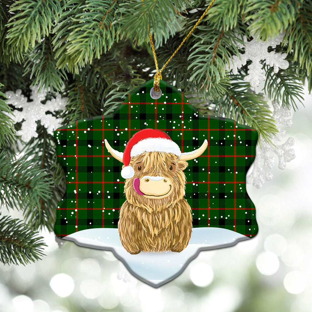 Clan Kincaid Tartan Christmas Ceramic Ornament Highland Cows Style FB14 Kincaid Tartan Tartan Ornament   