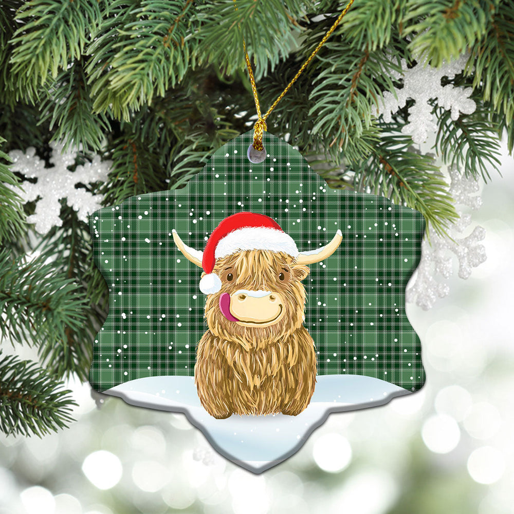 Clan MacDonald Lord of the Isles Hunting Tartan Christmas Ceramic Ornament Highland Cows Style BC24 MacDonald Lord of the Isles Hunting Tartan Tartan Ornament   