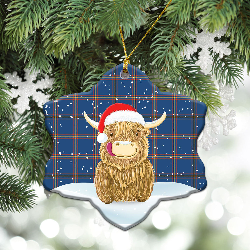 Clan MacLaine of Loch Buie Hunting Ancient Tartan Christmas Ceramic Ornament Highland Cows Style JD15 MacLaine of Loch Buie Hunting Ancient Tartan Tartan Ornament   