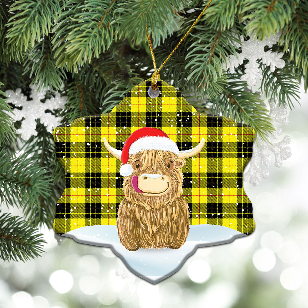 Clan MacLeod of Lewis Modern Tartan Christmas Ceramic Ornament Highland Cows Style BV15 MacLeod of Lewis Modern Tartan Tartan Ornament   