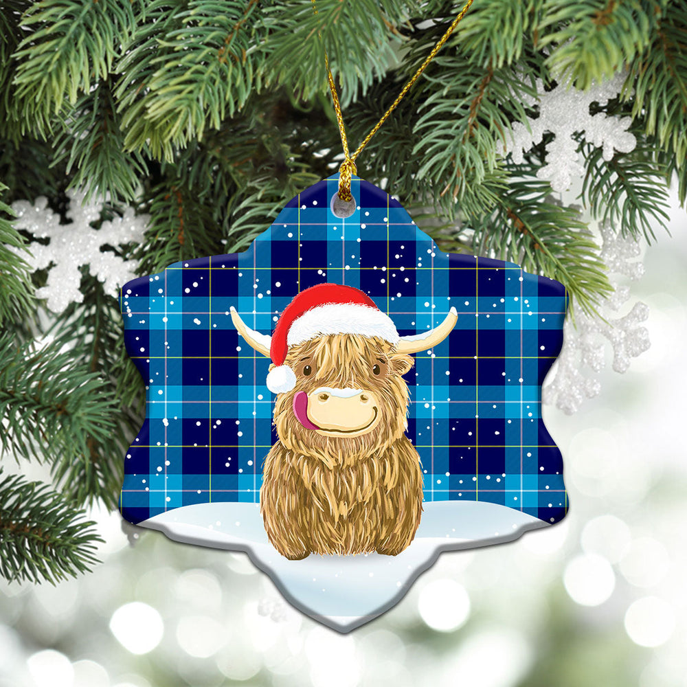 Clan McKerrell Tartan Christmas Ceramic Ornament Highland Cows Style SH78 McKerrell Tartan Tartan Ornament   