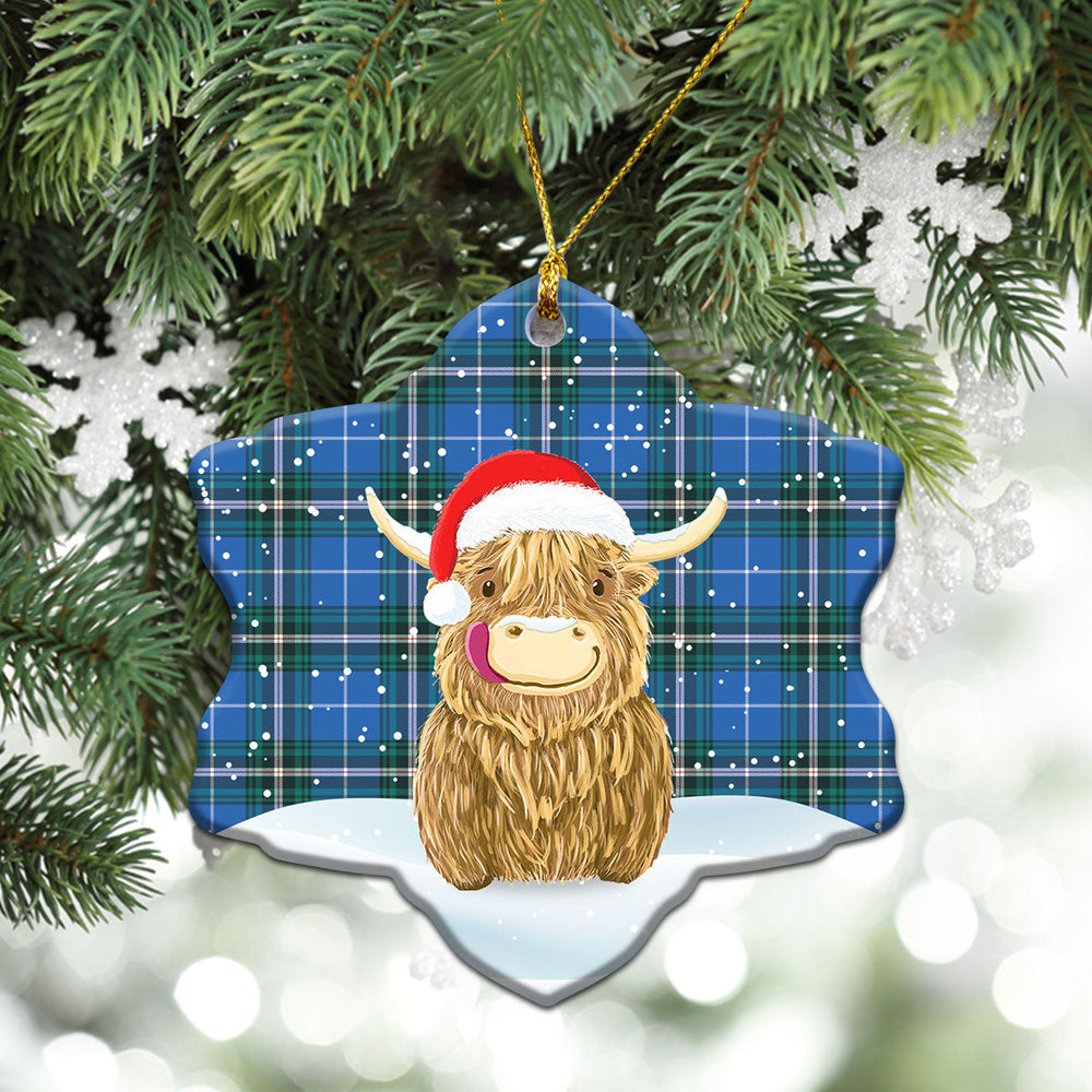 Clan McLucas Tartan Christmas Ceramic Ornament Highland Cows Style YW42 McLucas Tartan Tartan Ornament   