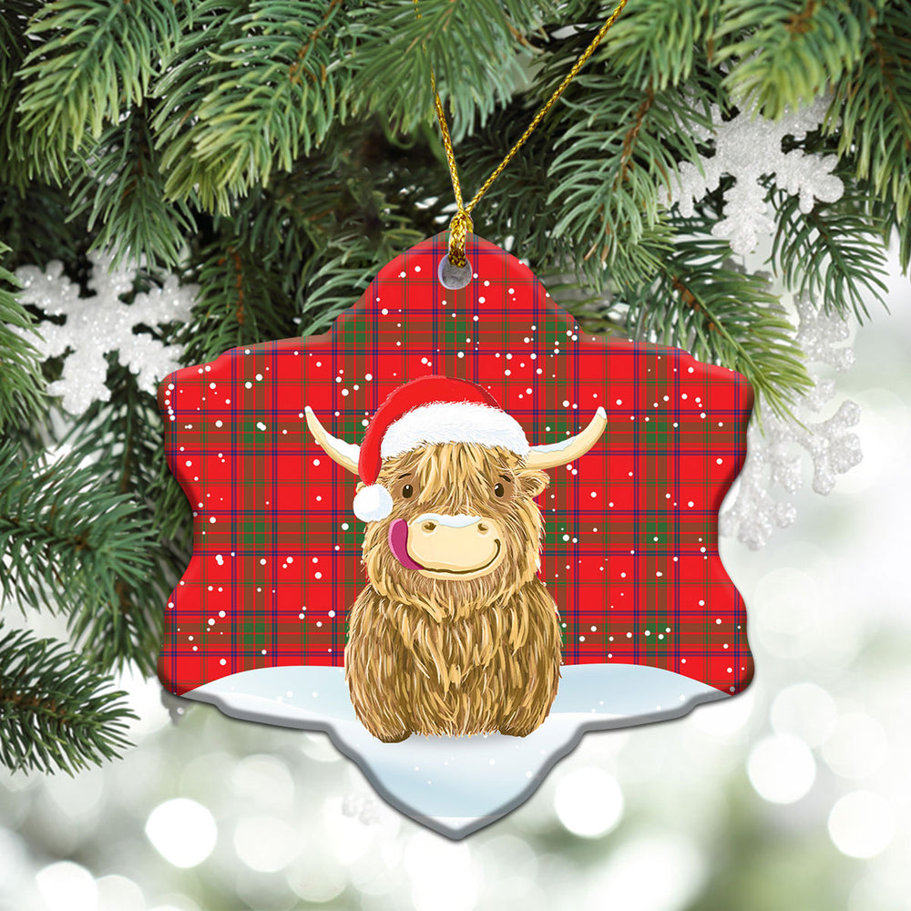 Clan Ross Modern Tartan Christmas Ceramic Ornament Highland Cows Style LA47 Ross Modern Tartan Tartan Ornament   