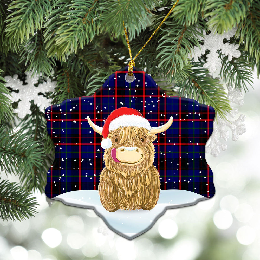 Clan Wedderburn Tartan Christmas Ceramic Ornament Highland Cows Style HT15 Wedderburn Tartan Tartan Ornament   
