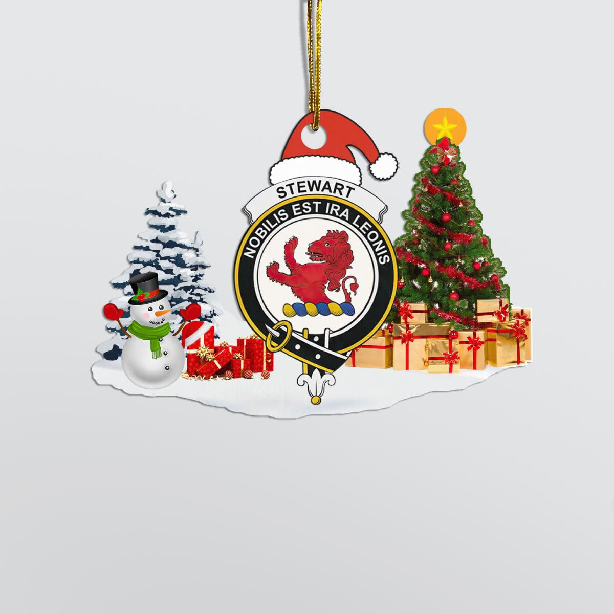 Clan Stewart Crest Tartan Acrylic Christmas Ornament KU12 Stewart Tartan Tartan Christmas   