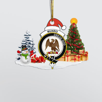 Clan Munro Crest Tartan Acrylic Christmas Ornament BP62