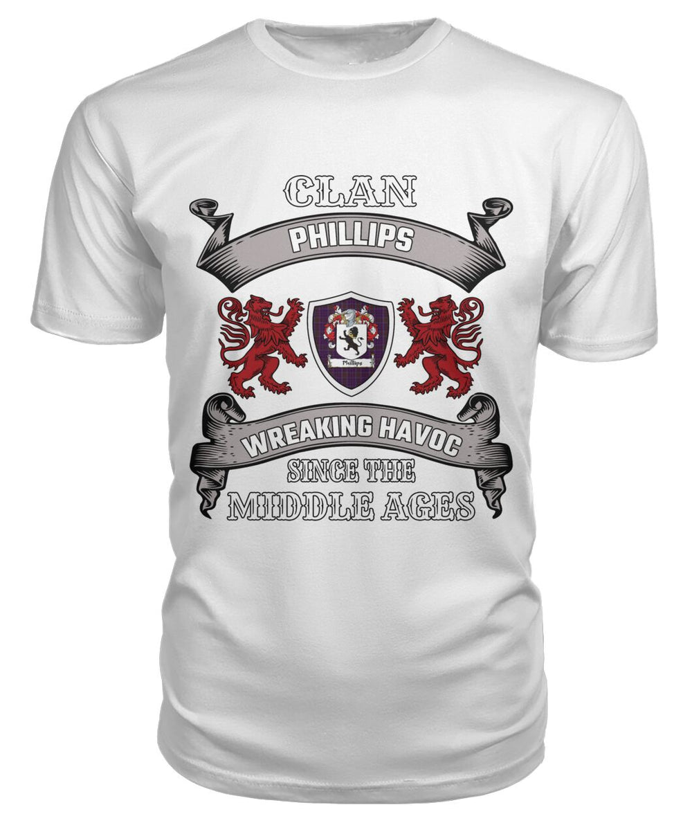 Clan Phillips Tartan 2D T-ShirtCC38 Phillips Tartan 2D T-Shirt Tartan T-Shirt White S Phillips Tartan 2D T-Shirt