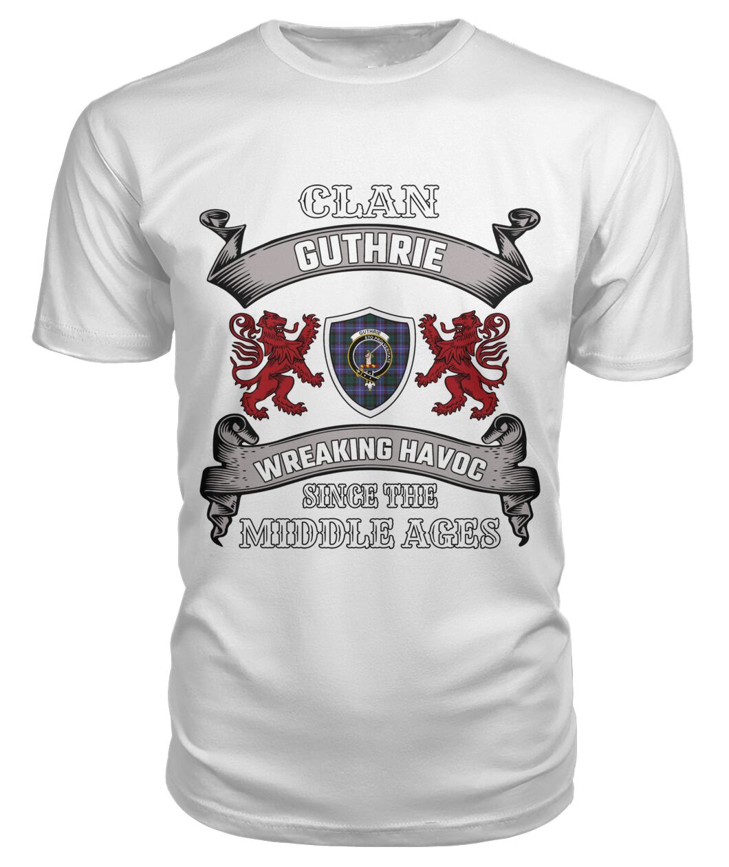 Clan Guthrie Family Tartan 2D T-shirt JB10 Guthrie Tartan Clan Tartan T-Shirt White S Guthrie Tartan Clan