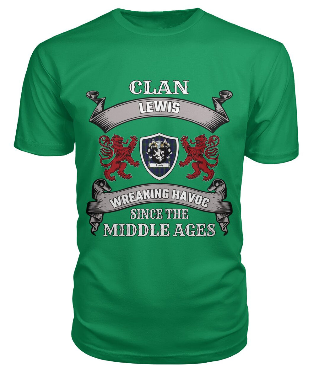 Clan Lewis Tartan 2D T-ShirtQO18 Lewis Tartan 2D T-Shirt Tartan T-Shirt Green Apple S Lewis Tartan 2D T-Shirt