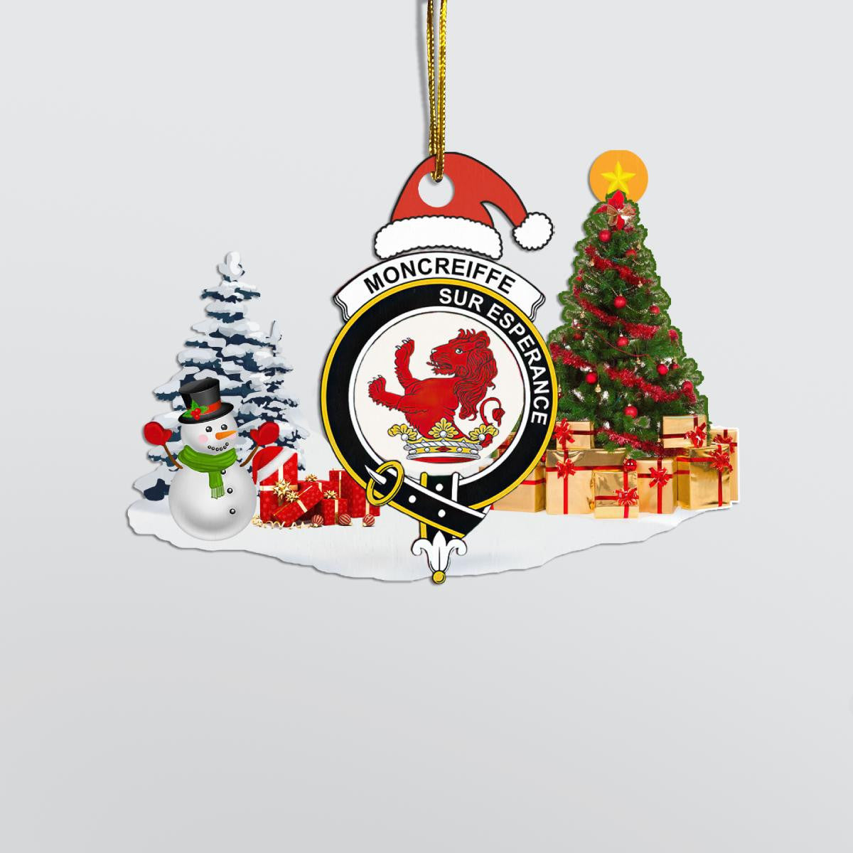Clan Moncrieffe Crest Tartan Acrylic Christmas Ornament UD47 Moncrieffe Tartan Tartan Christmas   