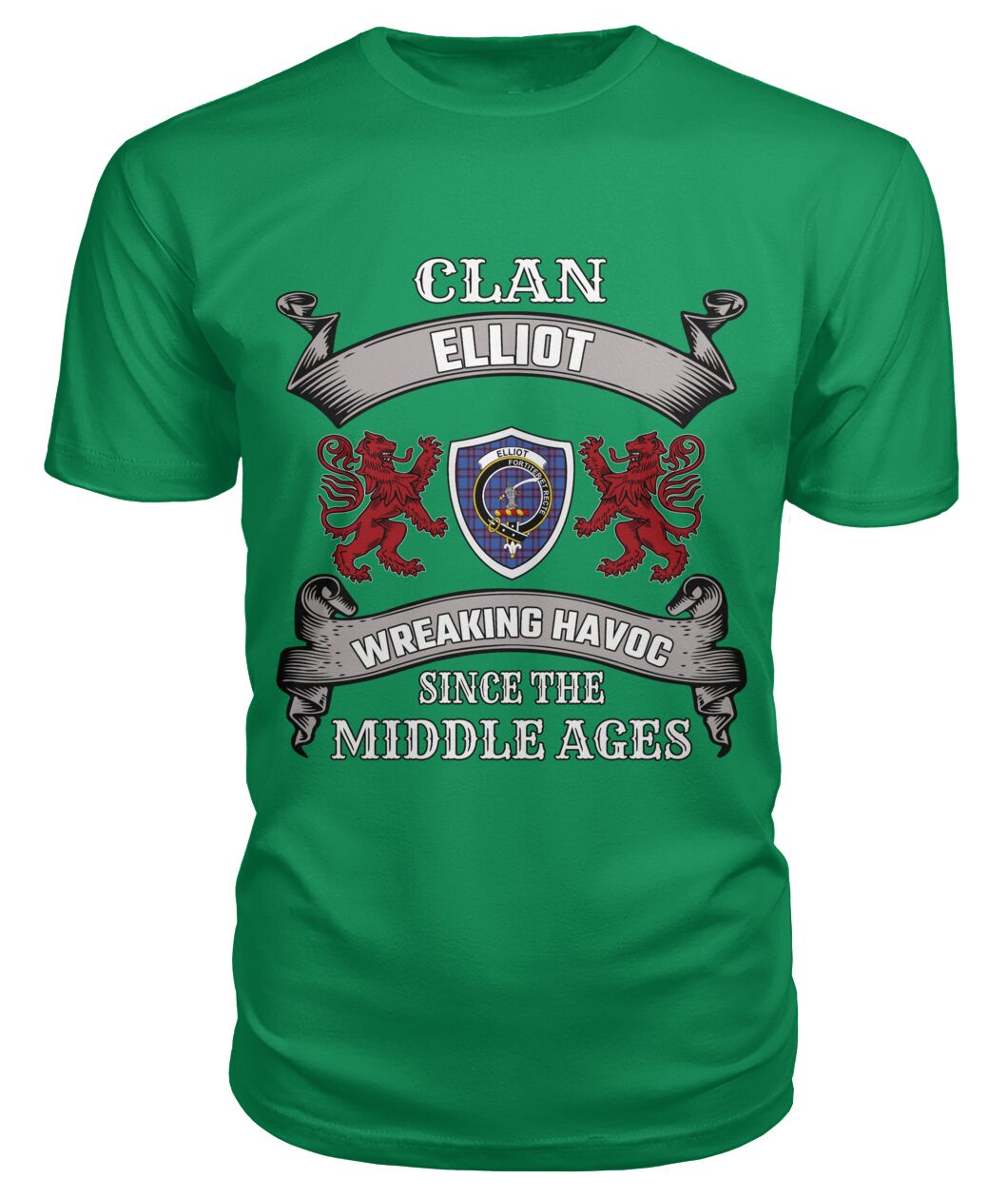 Clan Elliot Family Tartan 2D T-ShirtDV54 Elliot Tartan 2D T-Shirt Tartan T-Shirt Green Apple S Elliot Tartan 2D T-Shirt