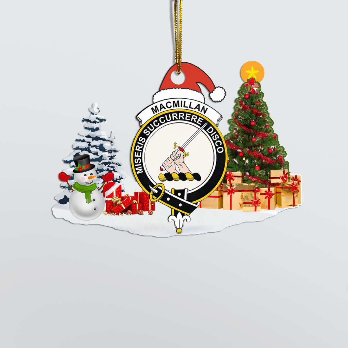 Clan Macmillan Crest Tartan Acrylic Christmas Ornament IS70 Macmillan Tartan Tartan Christmas   