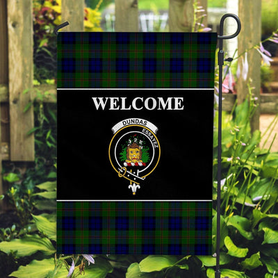Clan Dundas Tartan Crest Black Garden Flag